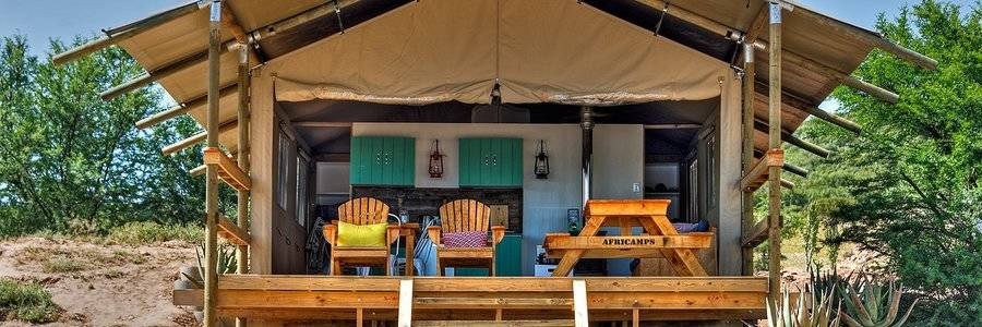 Kamer in AfriCamps in Klein Karoo in Zuid-Afrika