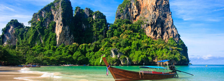 De kust bij Krabi in Thailand