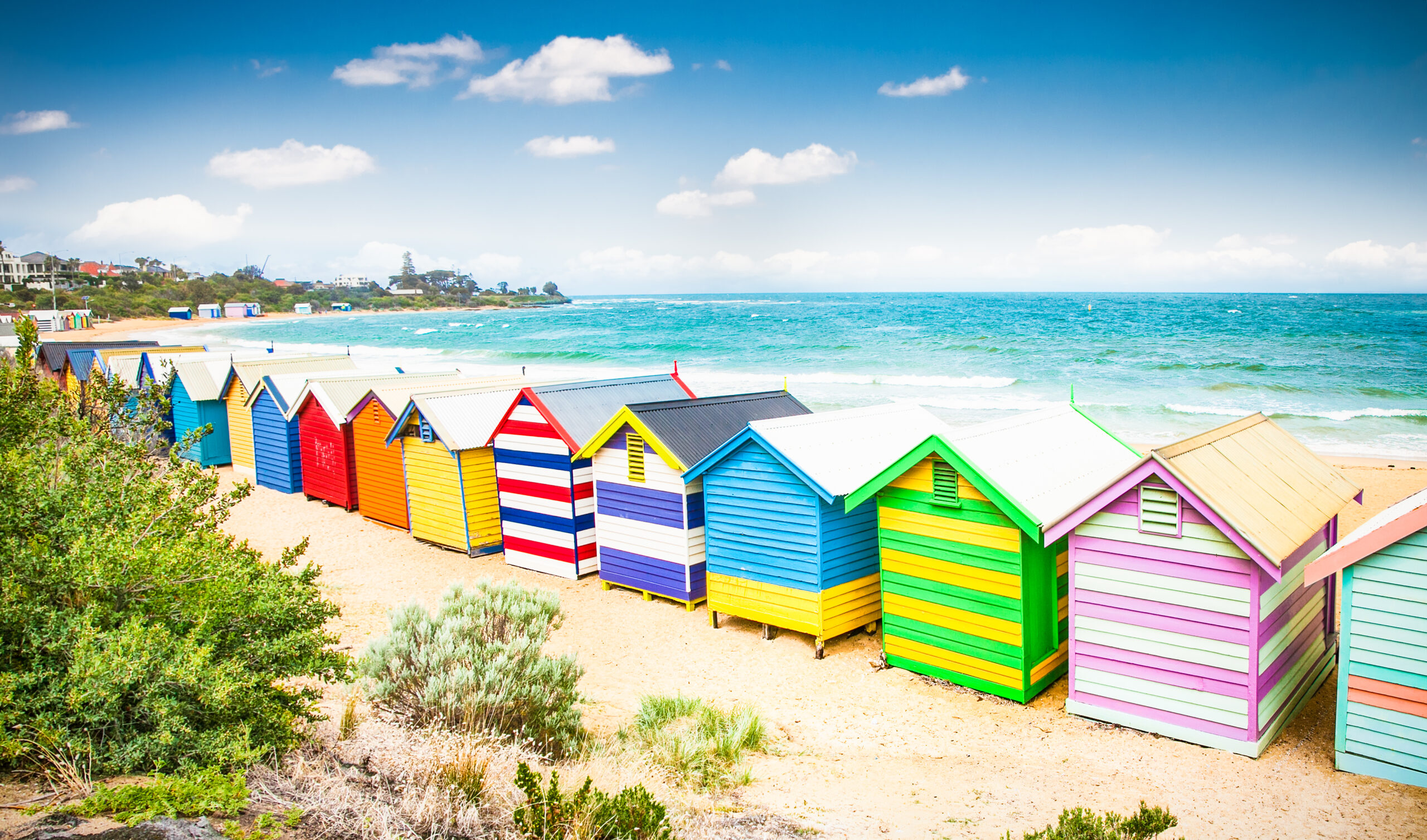 Strandhuisjes in St. Kilda, Melbourne, Australië